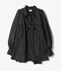 Ribbon Smock - Leopard Jacquard