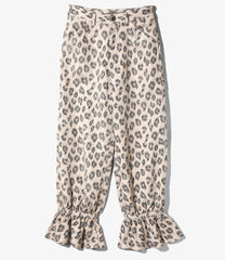 Frill Painter Pants - Leopard Jacquard