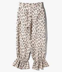 Frill Painter Pants - Leopard Jacquard