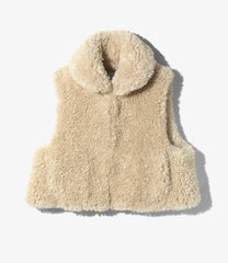 Eco Fur Short Length Vest - Solid