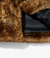 Eco Fur Short Length Vest - Leopard