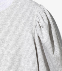 Ribbed Puff Sleeve Pullover Tee