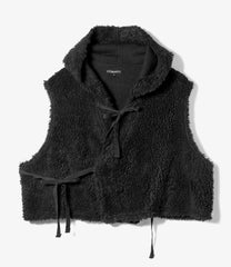 Hooded Knit Vest- Poly Shearling