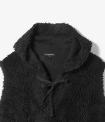 Hooded Knit Vest- Poly Shearling