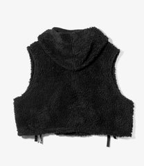 Hooded Knit Vest- Poly Shearling