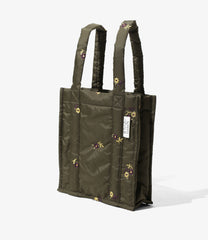 Padded Novel Tote - Original Floral Pattern Embroidery