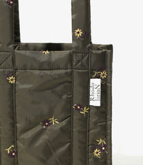 Padded Novel Tote - Original Floral Pattern Embroidery