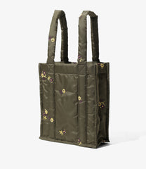 Padded Novel Tote - Original Floral Pattern Embroidery