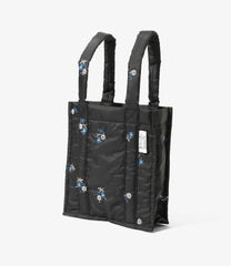 Padded Novel Tote - Original Floral Pattern Embroidery