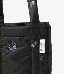 Padded Novel Tote - Original Floral Pattern Embroidery