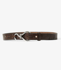 Hoof Pick Buckle Belt - Croc Embossed