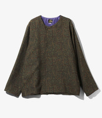 Snap Cardigan Jacket - Wool Paisley Jq.