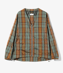 W.U. V Neck Jacket - Polyester Tartan Plaid