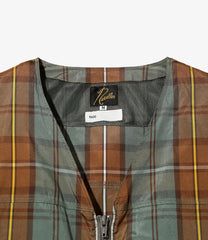 W.U. V Neck Jacket - Polyester Tartan Plaid