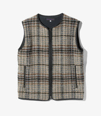 W.U. Piping Vest - Plaid Tweed