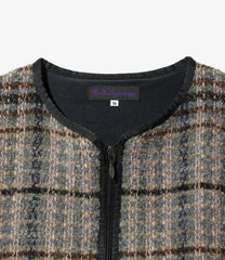 W.U. Piping Vest - Plaid Tweed