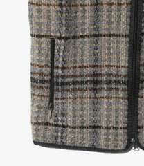 W.U. Piping Vest - Plaid Tweed