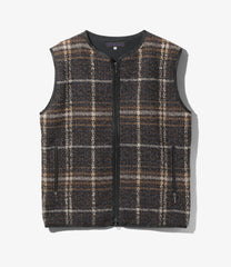 W.U. Piping Vest - Plaid Tweed