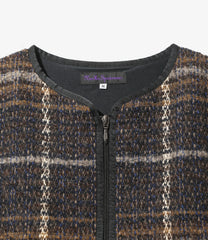 W.U. Piping Vest - Plaid Tweed