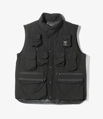 Multi Pocket Zipped Down Vest- Grosgrain