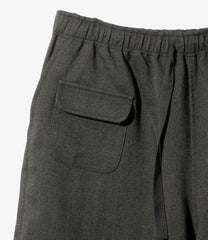 String Cuff Balloon Pant-Poly Herringbone