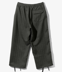 String Cuff Balloon Pant-Poly Herringbone