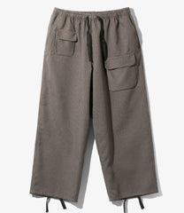 String Cuff Balloon Pant - Poly Plaid Twill