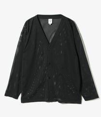 V-Neck Cardigan - Knit Mesh