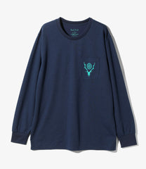 L/S Round Pocket T - Circle Horn