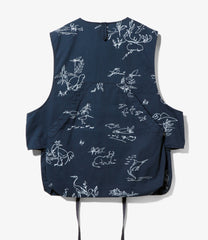 Fowl Vest - Animal Print Flat Twill