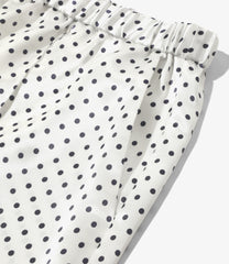 Pin Tuck Flare Pants - Polka Dots Sateen