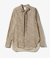 Ribbon Tie Blouse - Solid＆Leopard
