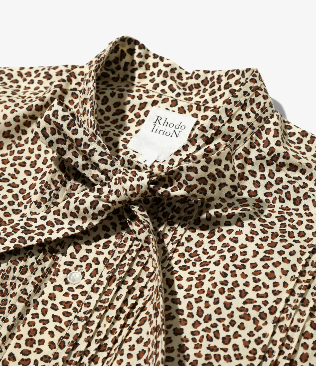Ribbon Tie Blouse - Solid＆Leopard