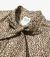 Ribbon Tie Blouse - Solid＆Leopard