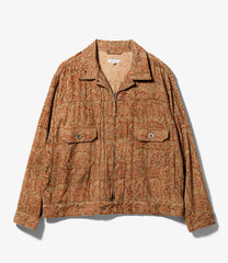 Trucker Jacket - Floral Printed Corduroy