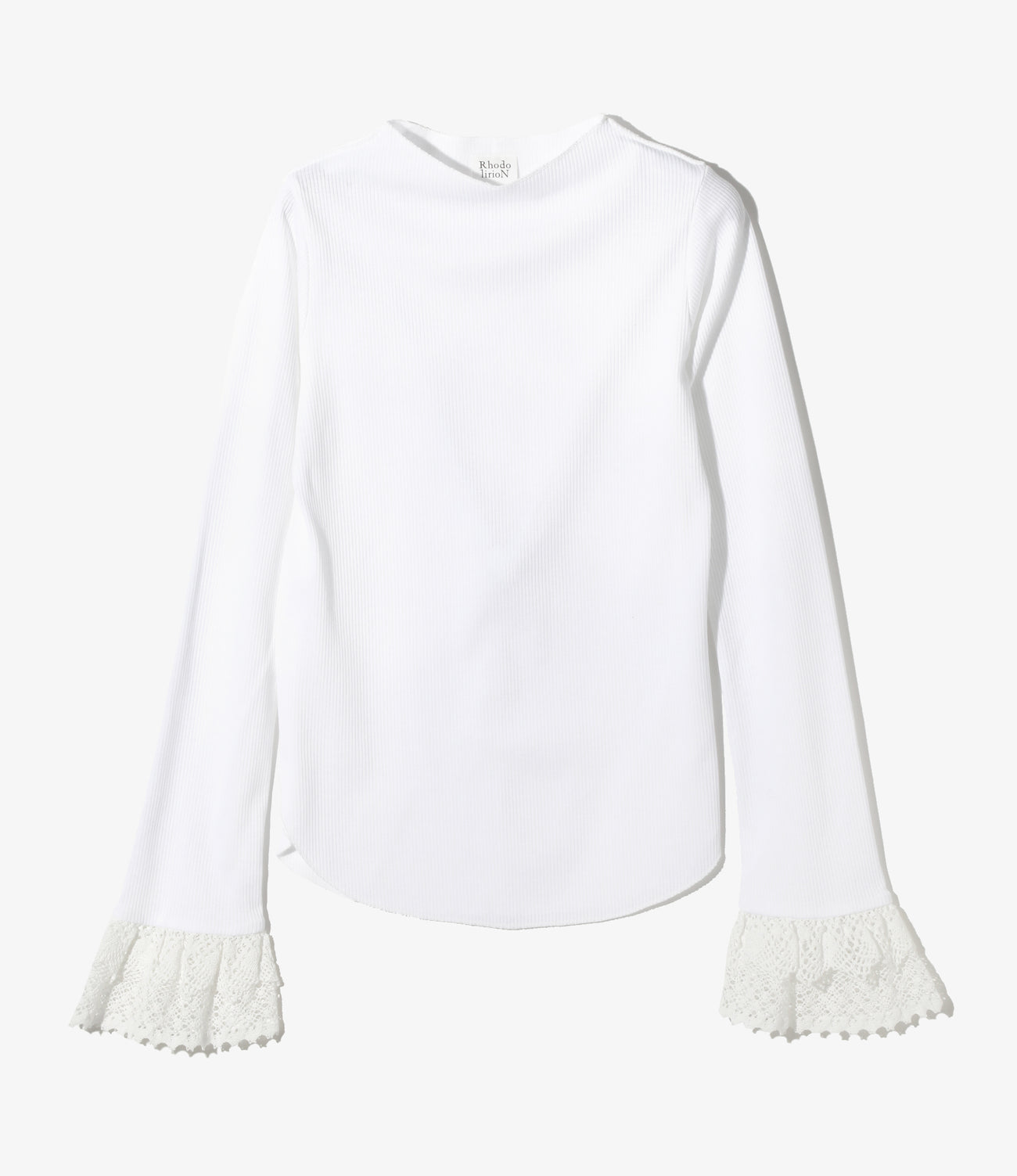 Ribbed Lace Cuff Pullover Tee