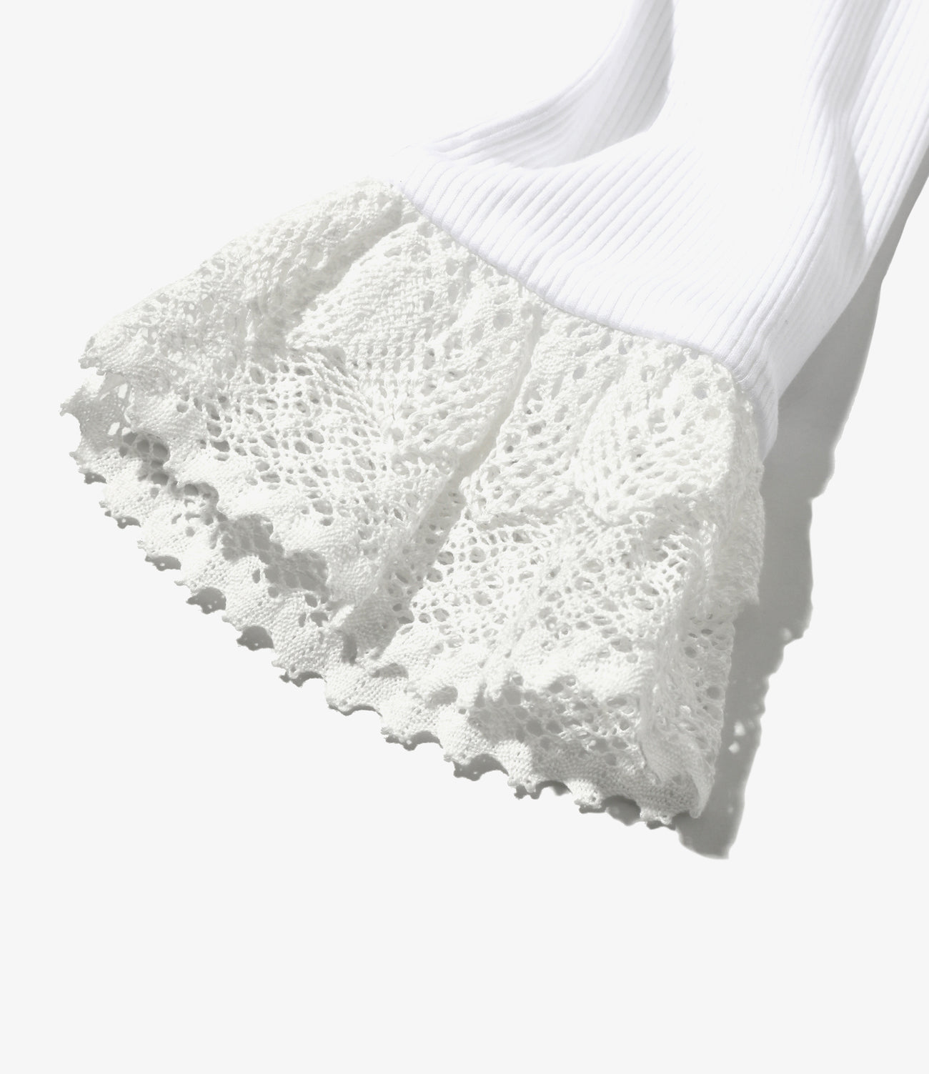 Ribbed Lace Cuff Pullover Tee