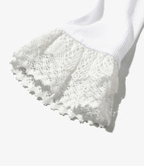Ribbed Lace Cuff Pullover Tee