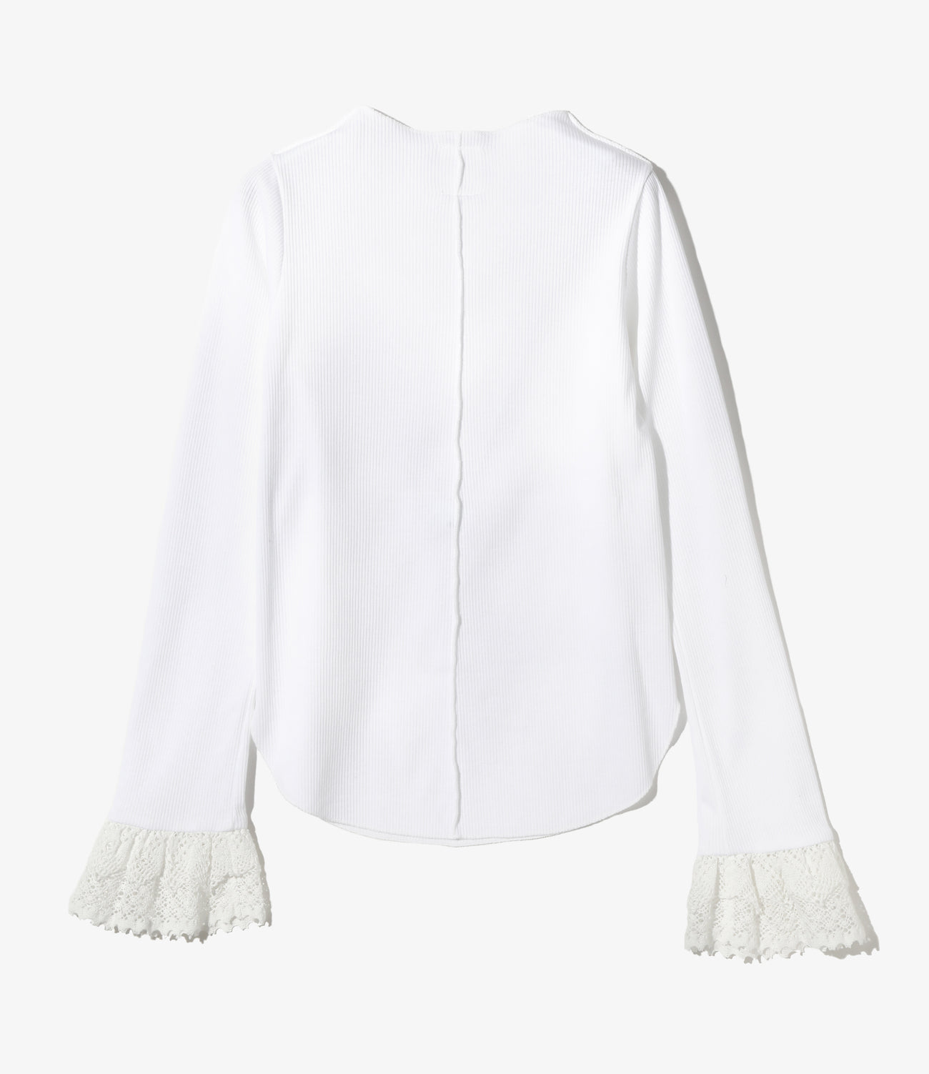 Ribbed Lace Cuff Pullover Tee