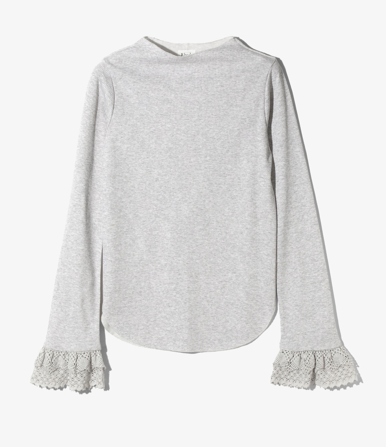 Ribbed Lace Cuff Pullover Tee