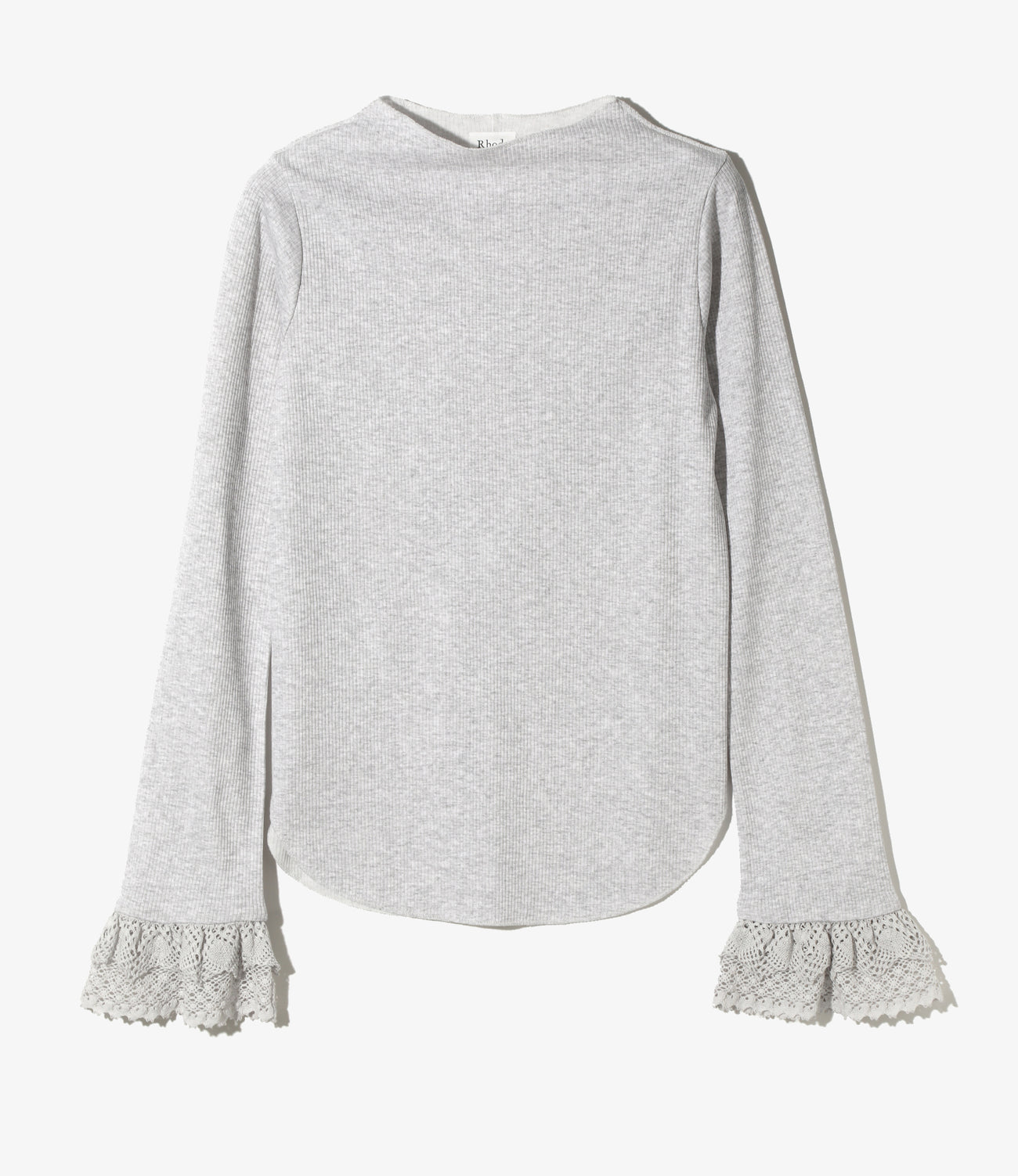Ribbed Lace Cuff Pullover Tee