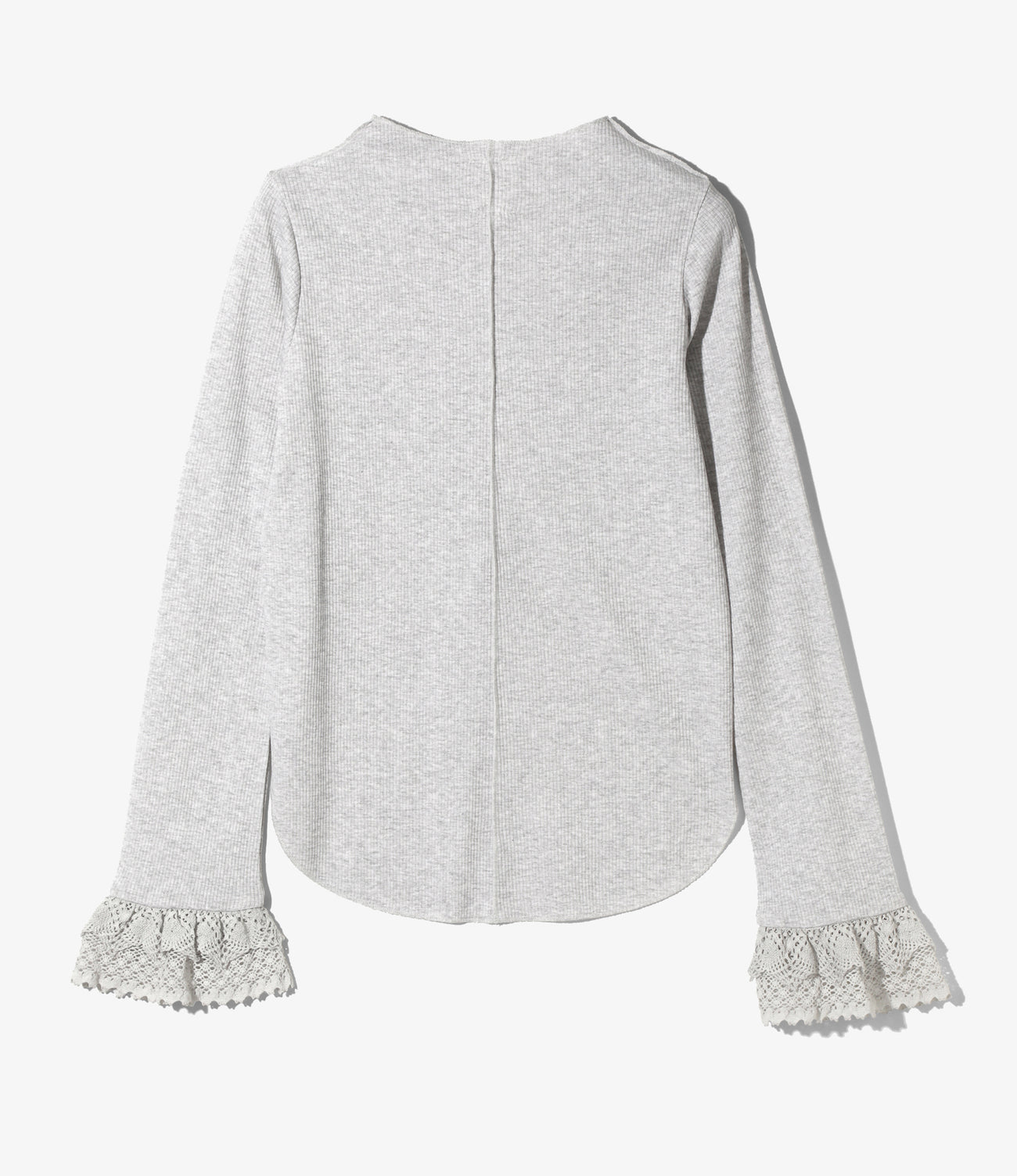Ribbed Lace Cuff Pullover Tee