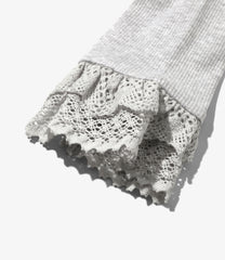 Ribbed Lace Cuff Pullover Tee