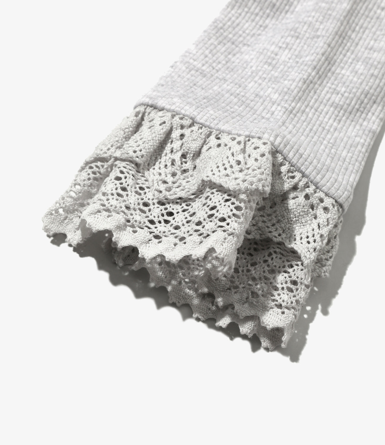Ribbed Lace Cuff Pullover Tee