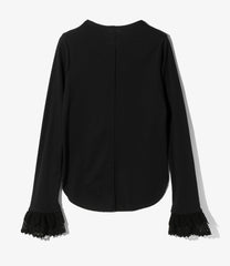 Ribbed Lace Cuff Pullover Tee
