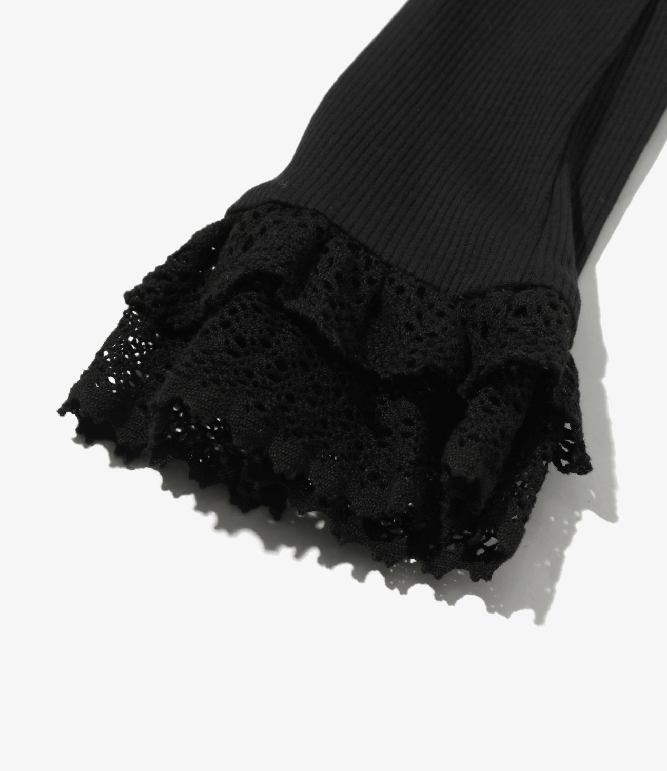 Ribbed Lace Cuff Pullover Tee