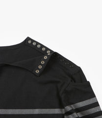 Fisherman Boat Neck Shirt- Snapped Shoulder / Solid