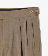 Tucked Side Tab Trouser - Poly Cloth