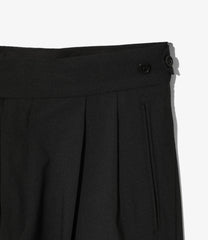 Tucked Side Tab Trouser - Poly Cloth