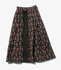 Pleated Track Skirt - Poly Jacquard